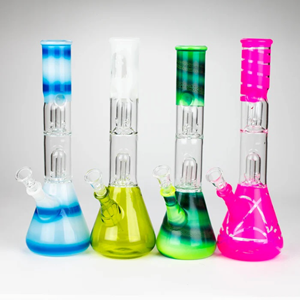12" Double Dome Percolator Glass Bong - Assorted Designs